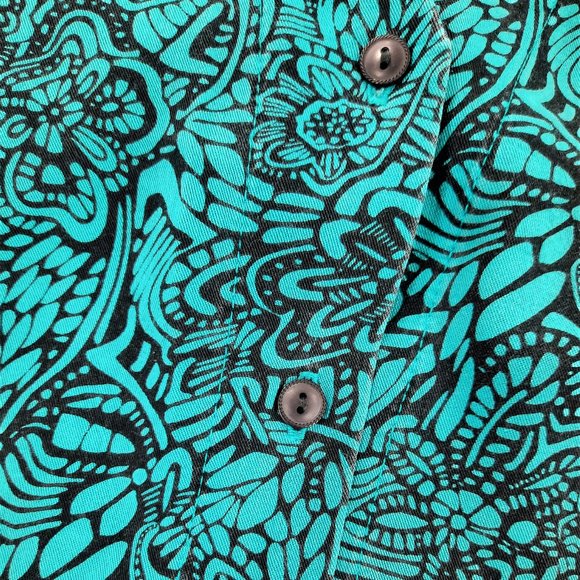 Tianello 90s turquoise button down blouse - excellent condition - Picture 6 of 12